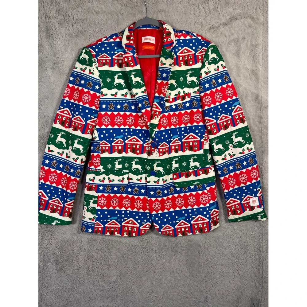 Opposuits‎ Christmas Holiday Blazer Jacket M US 38-40 Festive Party Fun READ